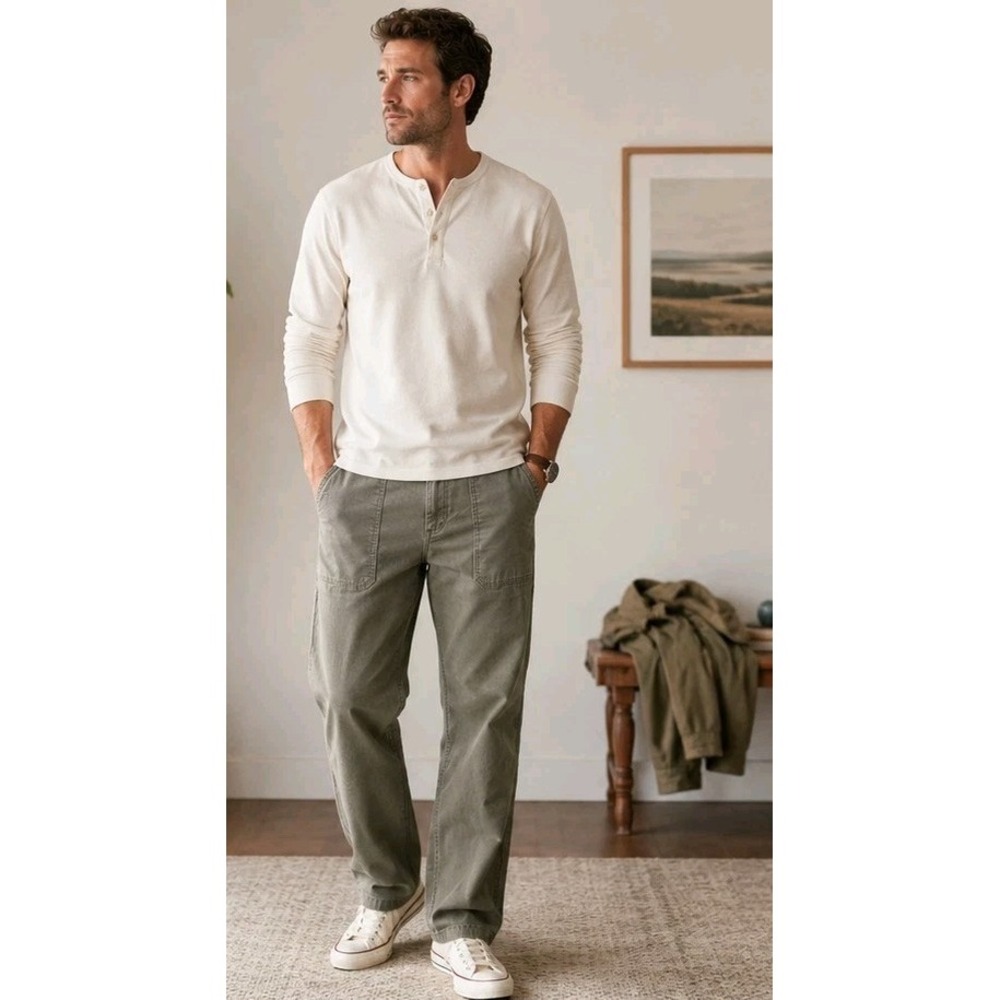 Weatherproof-Vintage Pants Mens 34 X 30 Green Nylon Performance Stretch